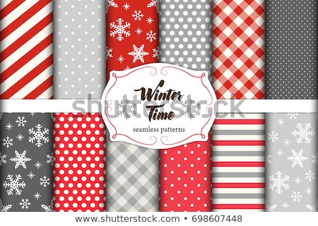 Stockfoto: Christmas Retro Snowflakes Seamless Pattern Set