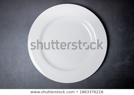 Foto stock: Shallow Round Bone White Plate