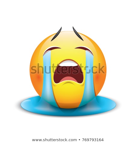 Foto stock: Emoji - Tears Crying Orange Isolated Vector