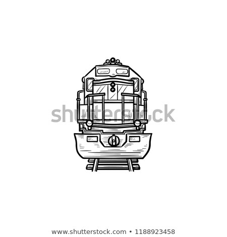 Zdjęcia stock: Front View Of Train Hand Drawn Outline Doodle Icon