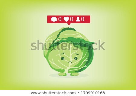 Foto stock: Sad Cartoon Cauliflower