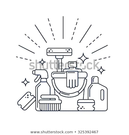 Foto stock: Cleaning Service - Modern Line Design Style Illustration