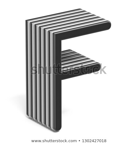 Stockfoto: Black And White Layered Font Letter F 3d