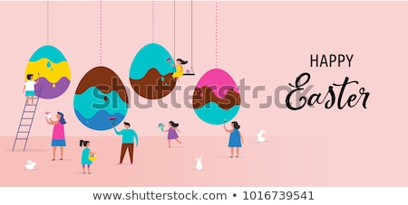 ストックフォト: Easter Scene With Rabbit Ears