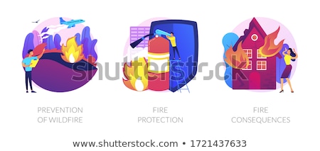 Foto stock: Fire Consequences Concept Vector Illustration
