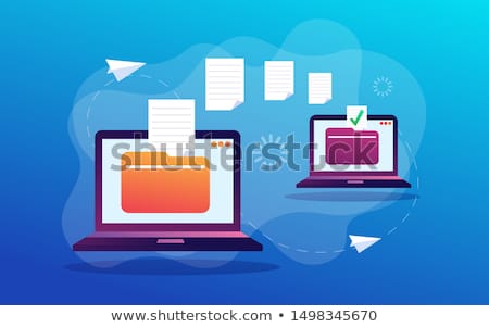 Stock fotó: Laptop With Folders