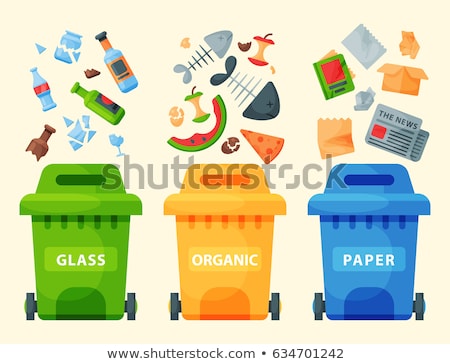 [[stock_photo]]: Glass Recycle Trash Can