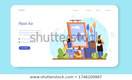 Zdjęcia stock: Art Studio Concept Landing Page