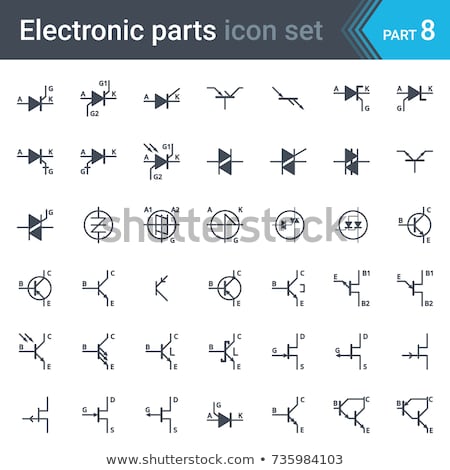 Foto stock: Electric And Electronic Circuit Diagram Symbols Set Of Audio And Video Devices Function Control Aud