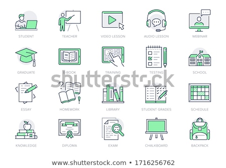 Сток-фото: Student Personal Computer Icon Vector Outline Illustration