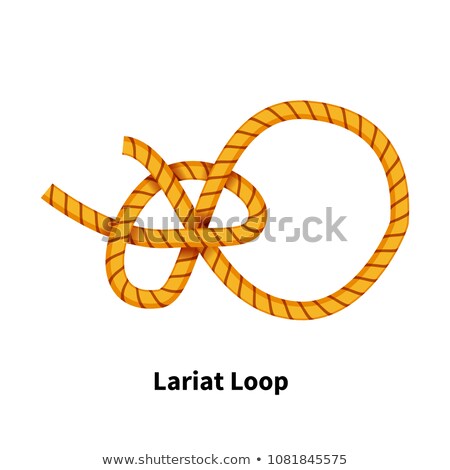 Foto stock: Lariat Loop Sea Knot Bright Colorful How To Guide On White