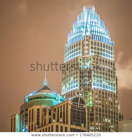 Stockfoto: Charlotte Nc Usa Skyline During And After Winter Snow Storm