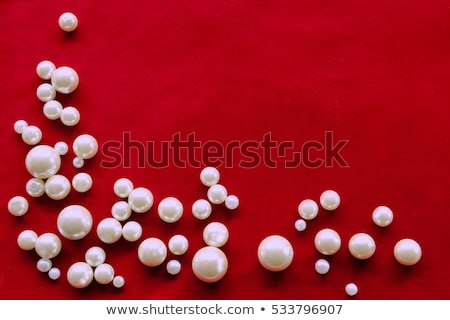 ストックフォト: Red Velvet Background With Pearls