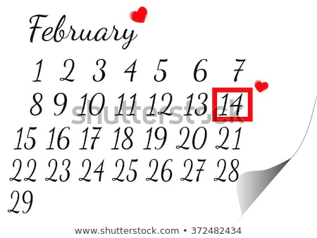 Stok fotoğraf: February 14 2016 Valentines Day Calendar