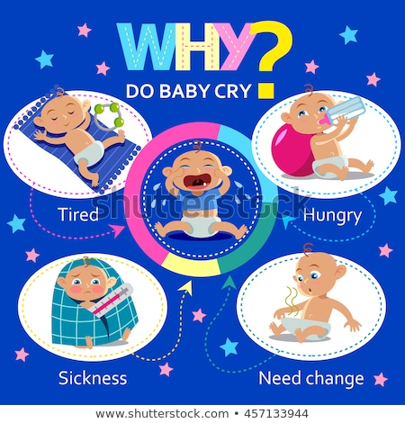 Foto stock: Why Do Baby Cry Poster Or Banner For Mom