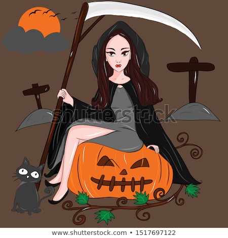 Foto stock: Beautiful Vampire Young Woman