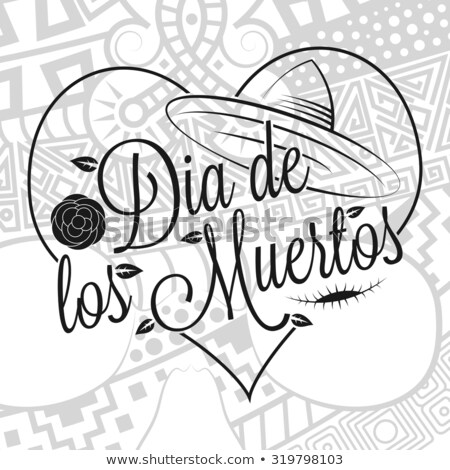 ストックフォト: Mexican Zentangle Dia De Los Muertos Text Day Of The Dead