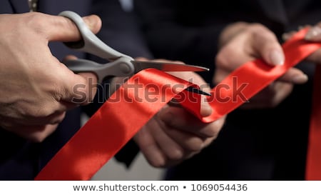 Stock fotó: Businesswoman Cutting Red Ribbon