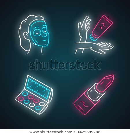 Foto stock: Eyeshadow Palette Neon Sign