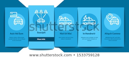 Stockfoto: Online Taxi Onboarding Elements Icons Set Vector