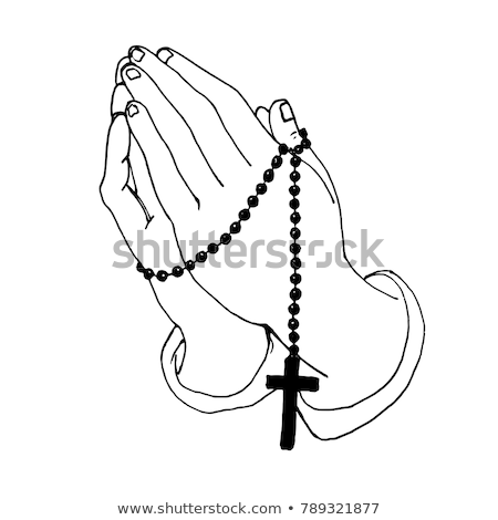 Stockfoto: Silhouette Of Hands With A Rosary