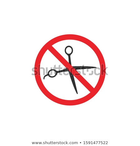 Foto stock: No Scissors Ban Sign Forbidden To Make Cuts Red Prohibition Sign Stop Symbol Stock Vector Illust
