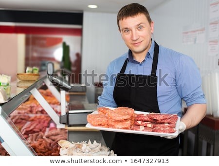 Foto stock: Happy Butcher