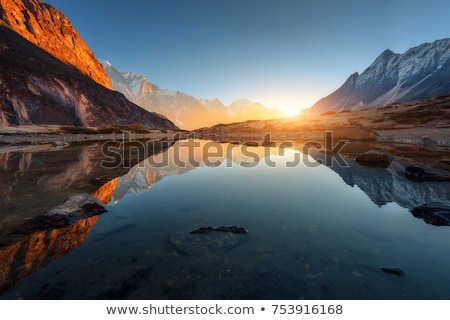 Stock fotó: Lake In Autumn Sunrise Reflection