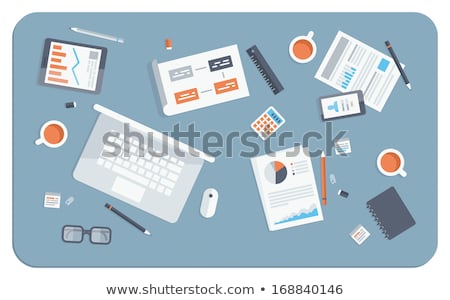 Stock fotó: Financier Workplace Flat Design Concept