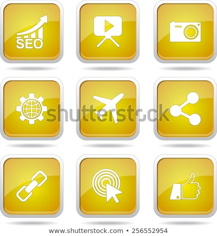 Stock fotó: Seo Internet Sign Square Vector Yellow Icon Design Set 1
