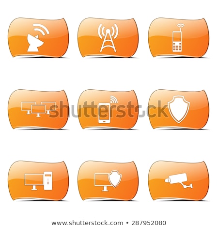 Foto stock: Telecom Communication Orange Vector Buttonicon Design Set