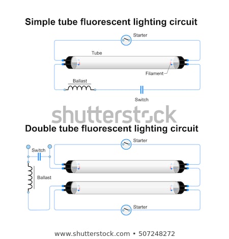 Stockfoto: Single And Double Tube Fluorescent Lighting Circuit