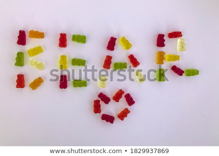 Foto stock: Word Love Made From Multicolored Sweets Candy