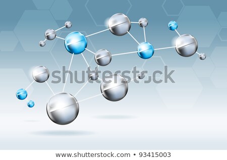 Foto stock: A 3d Molecule On A Grey Background