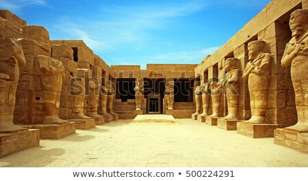 Stock photo: Column And Statues Of Sphinx In Karnak Temple