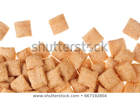 Stockfoto: Decorative Border Of Golden Corn Flakes Isolated With Copy Space Cereals Texture