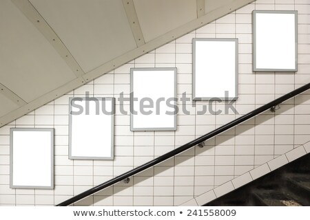 Stock fotó: Blank Billboard And Staircase In Underground
