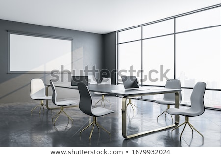 Foto d'archivio: Conference Room With Blank Screen 3d Rendering