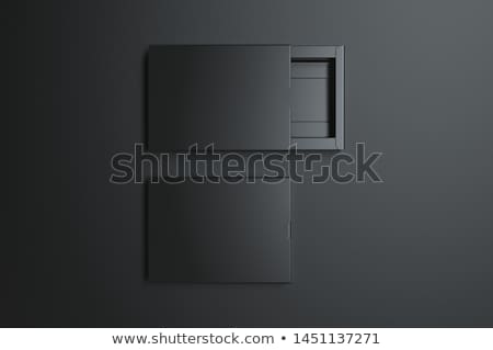 Stock fotó: Opened Black Cardboard Package 3d Rendering