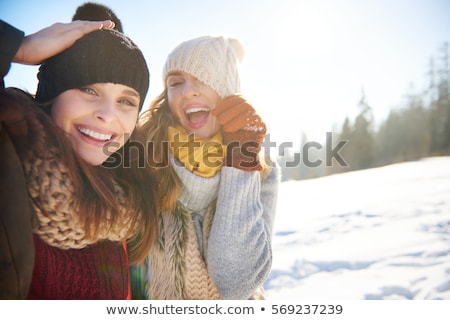 Сток-фото: Woman In Winter Mountains