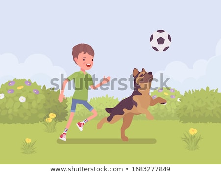 Stock fotó: Boy With A Ball In The Fresh Air In The Park