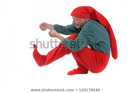 Stock photo: Santas Elf With Sign Edge