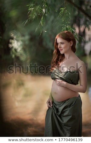 Stock photo: Beautiful Pregnant Redhead Woman Fashion