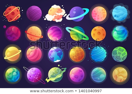 Stok fotoğraf: Colorful Planet Orbit Abstract Icon