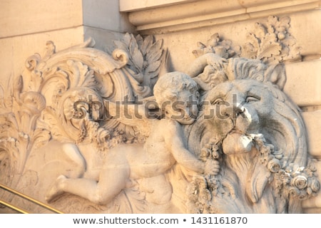 Сток-фото: Hallway With Golden Decorated Pillars At The Entrance Of The Wor