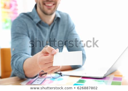 Foto stock: Glasses With Business Card