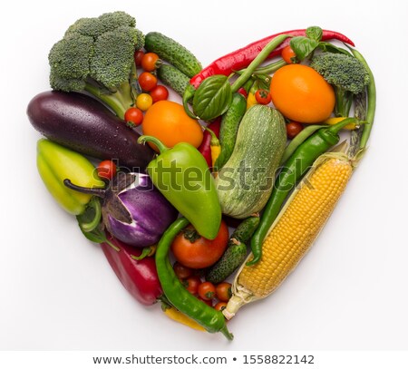 Stock fotó: Heart Shaped Fresh Vegetables Poster