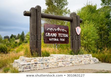Stockfoto: Welcome Sign Yellowstone National Park Nps Wyoming
