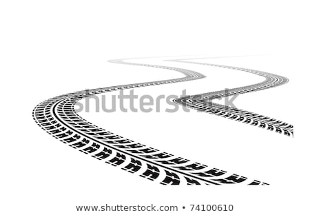 ストックフォト: Tire Tracks On White