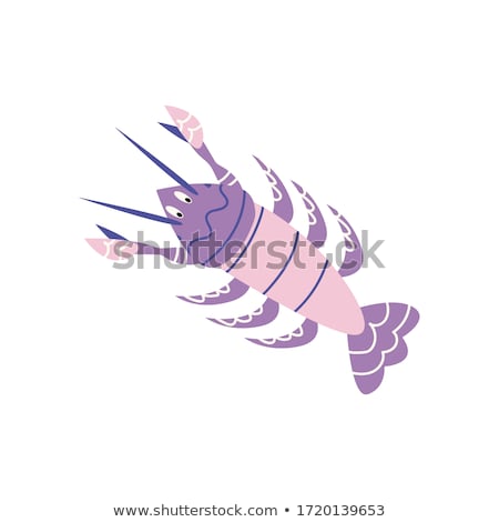Foto stock: Purple Lobster Vector Illustration Clip Art Image